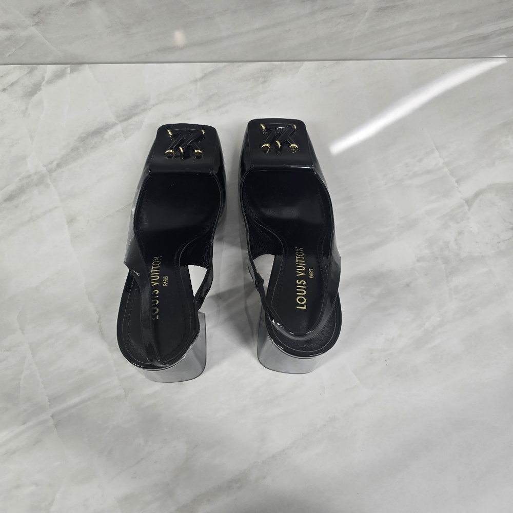 Louis Vuitton Black Patent Leather Shaker Heels - Picture 7 of 10